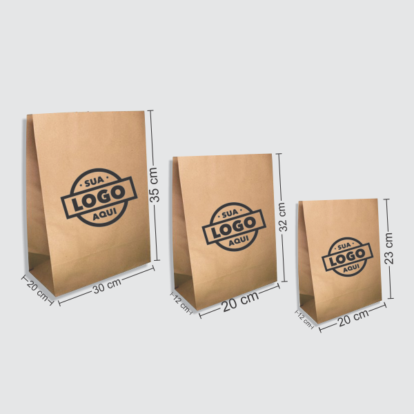 Sacos | 1x0 | Kraft 110g | Corte especial, vinco e colagem